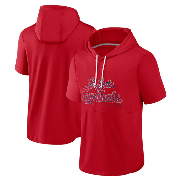 Men's St. Louis Cardinals Red Sideline Training Hooded Performance T-Shirt